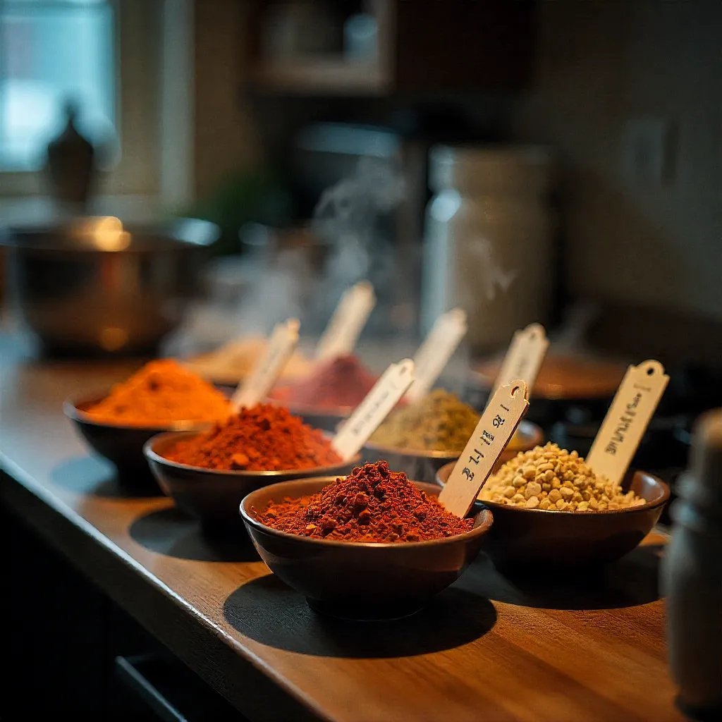 Kitchen countertop with spices